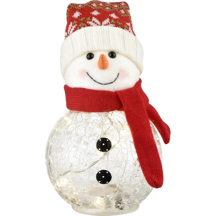 Red Knit Snowman Light 6"W x 6"D x 9.5"H