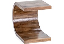 porter design brown end table ell  