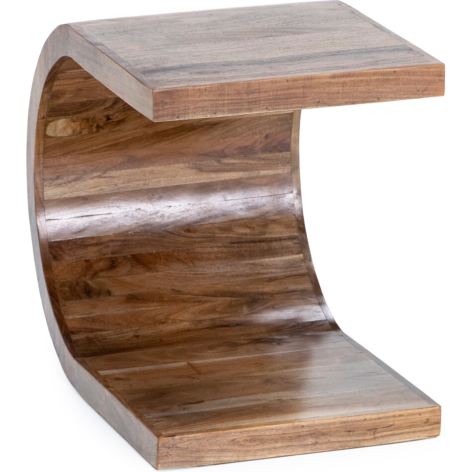 porter design brown end table ell  
