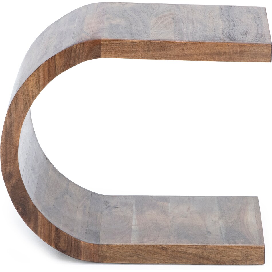 porter design brown end table ell  