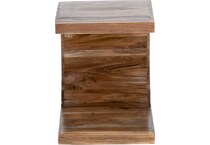 porter design brown end table ell  