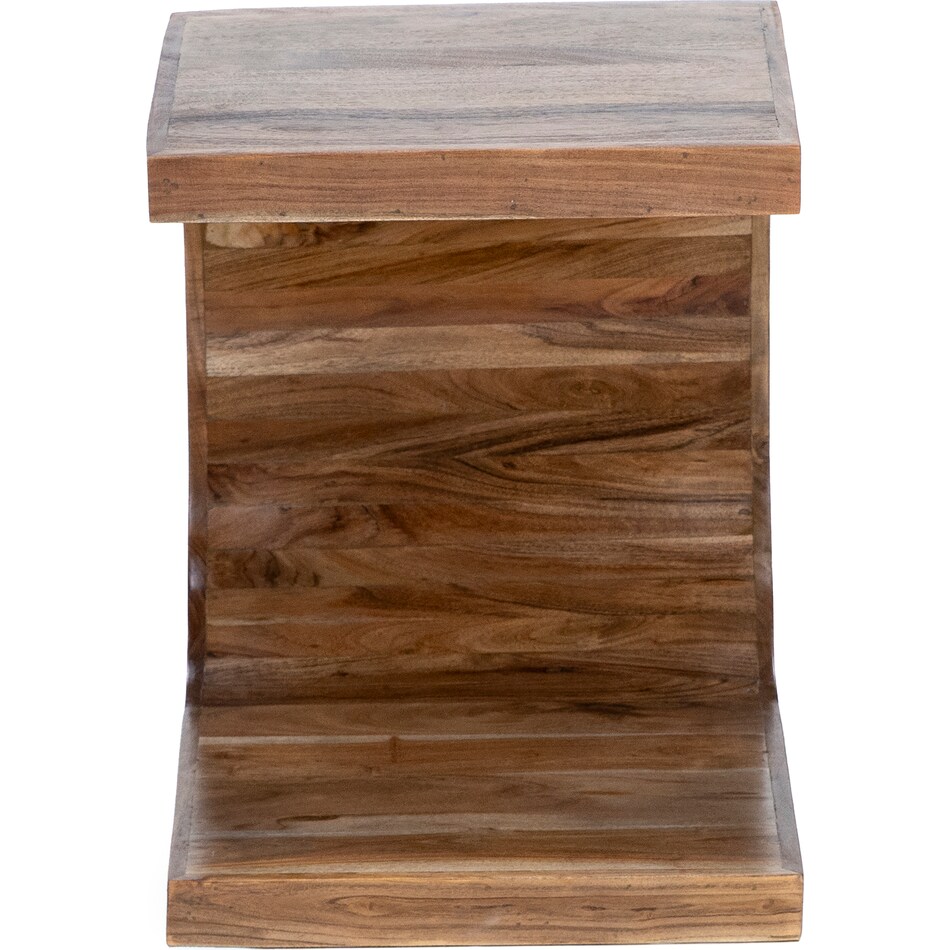 porter design brown end table ell  