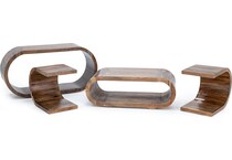 porter design brown end table ell  