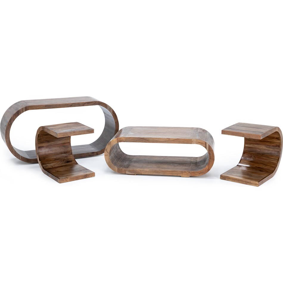 porter design brown end table ell  
