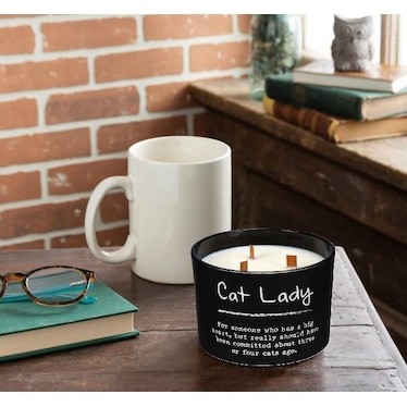 Cat Lady Lemongrass Candle 3.5"W x 4.5"H