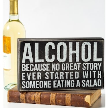 Alcohol Box Sign 10"W x 6"H