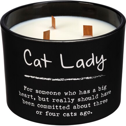 Cat Lady Lemongrass Candle 3.5"W x 4.5"H