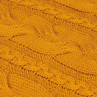 Saffron Cable Knit Throw 50"W x 60"L