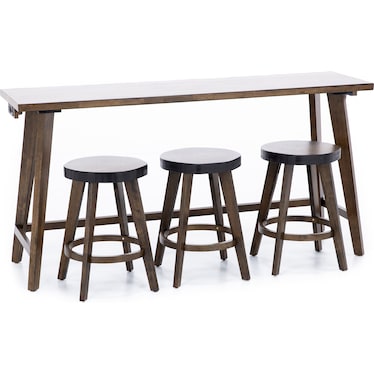 Dakota Console Bar Table & 3 Stools