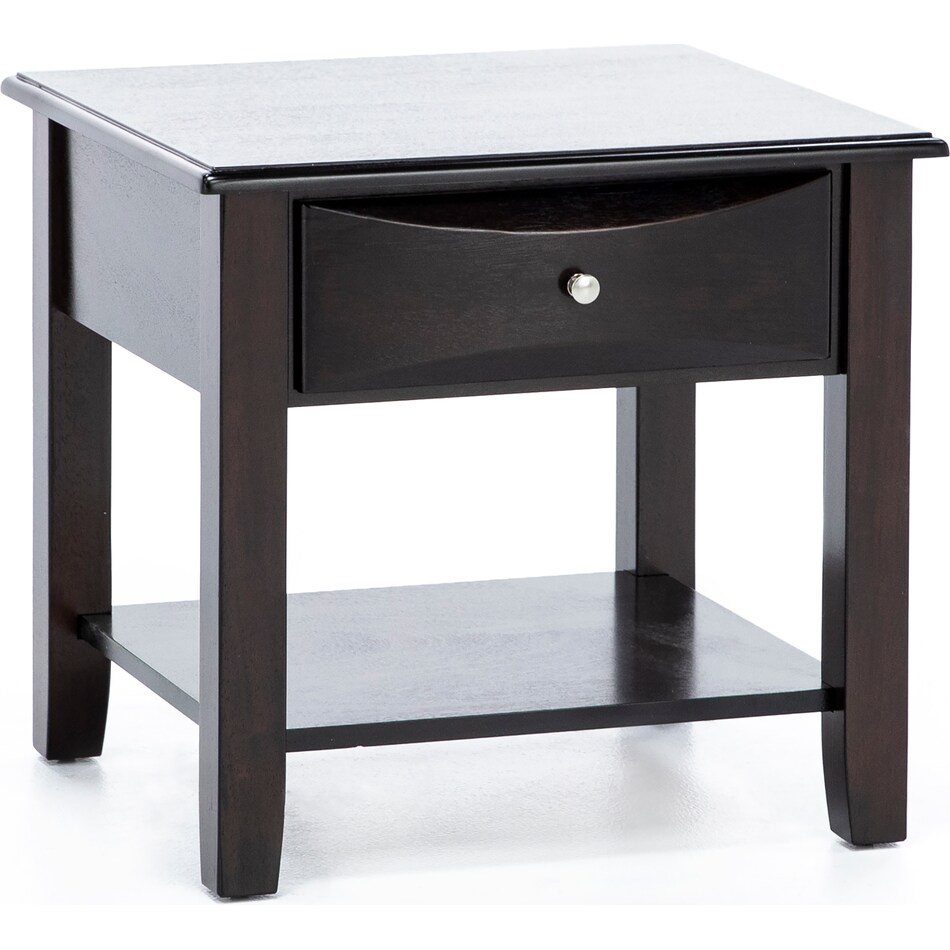 prog dark brown end table henle  