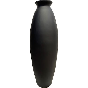 Small Matte Black Liso Ceramic Floor Vase 14"W x 34"H