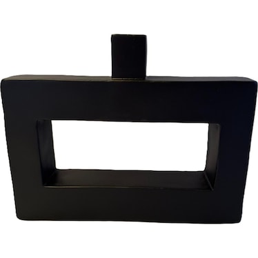 Rectangular Black Ceramic Vase 16"W X 12"H