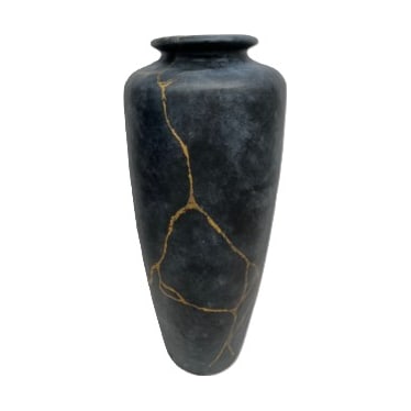 Japon Marble Gold Large Floor Vase 14"W x 37"H