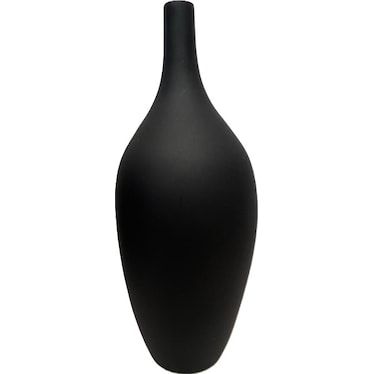 Medium Black Ceramic Vase 6"W X 16"H