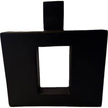 Square Black Ceramic Vase 12"W X 14"H