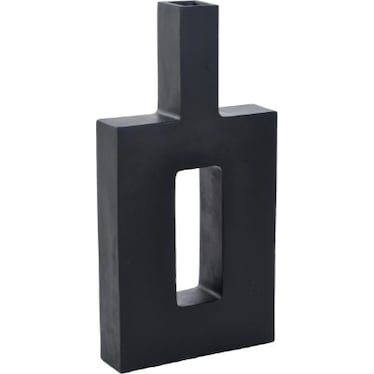 Square Black Ceramic Vase 12"W X 14"H