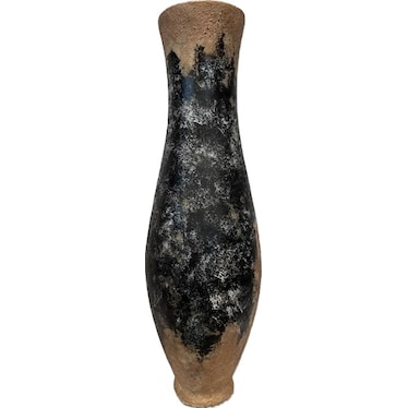 Small Brown and Black Ceramic Floor Vase 12"W X 37"H