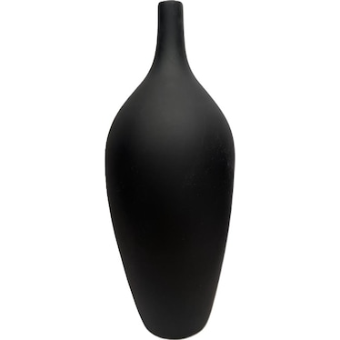 Large Black Ceramic Vase 7"W X 18"H