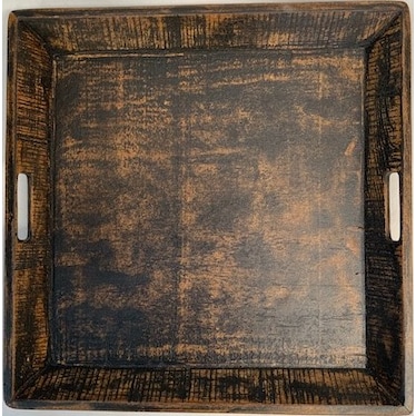Black Serving Tray with Handles 24"W x 24"L
