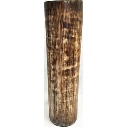 Small Walnut Cylinder Ceramic Floor Vase 10"W x 38"H