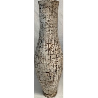 Large Jarron White and Brown Floor Vase 16"W x 49"H