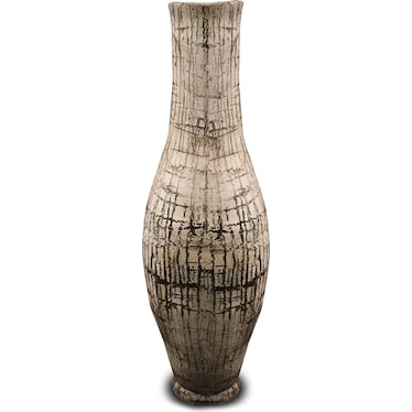 Medium Jarron White and Brown Floor Vase 14"W x 43"H