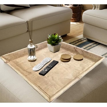 Natural Serving Tray with Handles 24"W x 24"D