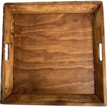 Brown Serving Tray with Handles 24"W x 24"L