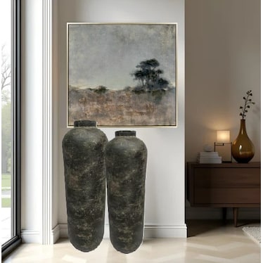 Large Verde Ceramic Floor Vase 11"W X 45"H