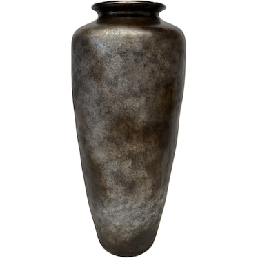 Medium Bronze and Silver Ceramic Floor Vase 14"W X 33"H
