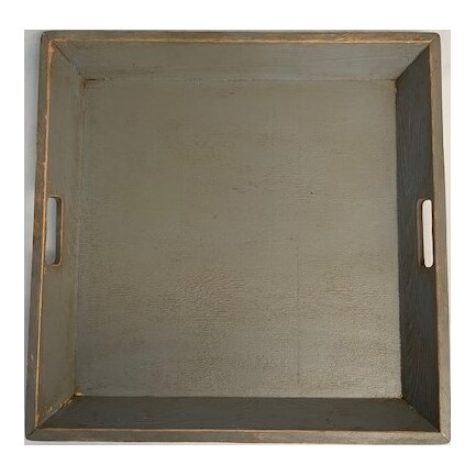 Grey Serving Tray with Handles 24"W x 24"L