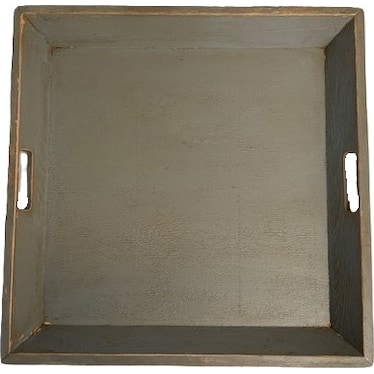 Grey Serving Tray with Handles 24"W x 24"L