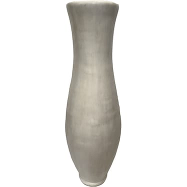 Medium White Polished Ceramic Floor Vase 13"W X 40"H