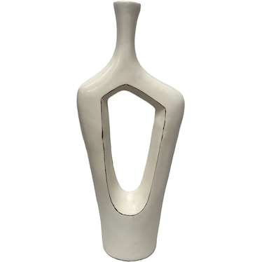 Medium White Ceramic Floor Vase 15"W X 52"H