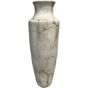 Anphora White and Metallic Gold Small Floor Vase 14"W x 32"H