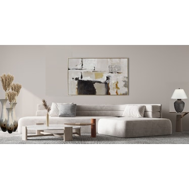 Small Maraca White and Brown Floor Vase 8"W x 32"H