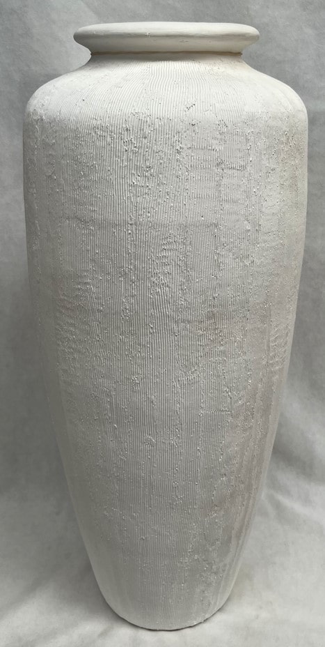 Medium White Ceramic Floor Vase 14"W X 33"H | Steinhafels