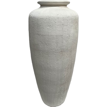 Medium White Ceramic Floor Vase 14"W X 33"H