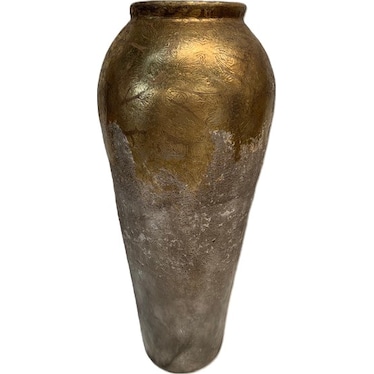 Medium Jarron Gold and Tan Floor Vase 14"W x 37"H