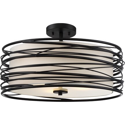 Spiral Black Semi-Flush Mount Light *SPO* 20"W x 10.25"H