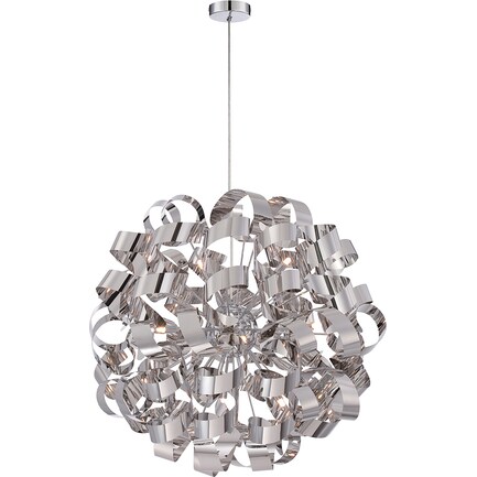 X-Large Nickel Ribbons Chandelier *SPO* 31"H
