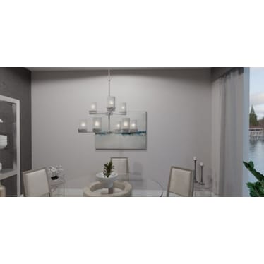 Seymoure Brushed Nickel Chandelier 30.5" X 32.5" X 32.5"D