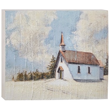 Church Wood Wall Art 10"W x 8"H