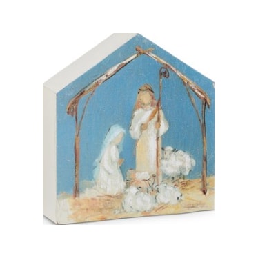 Holy Family Block Decor 7"W x 8"H
