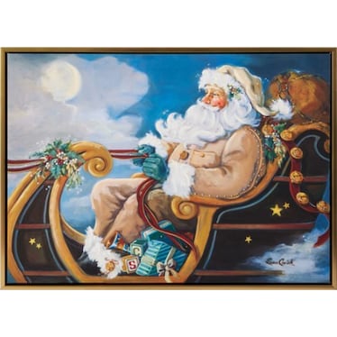 Moonlit Santa Framed Wall Decor 21.5"W x 15.5"H