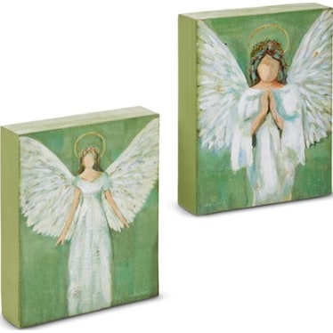 Assorted Angel Block Decor 8"W x 10"H (Each)