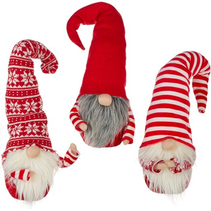 Assorted Red and White Gnome Each 15"H
