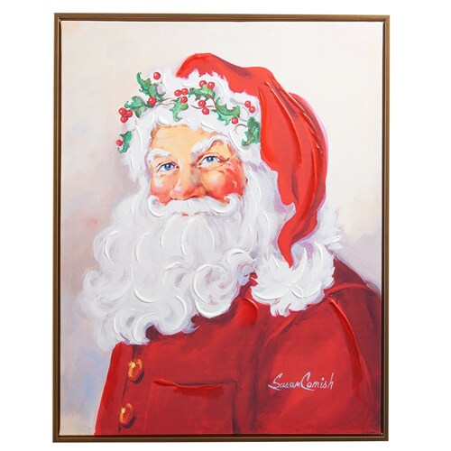 サンタクロースアッセンデルフト仕上げ Classic Santa Textured Framed Art 21.5