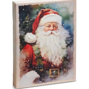 Small Santa Wishes Canvas Wall Decor 6"W x 8"H