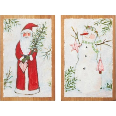 Assorted Santa/Snowman Wood Art Each 12"W x 18"H